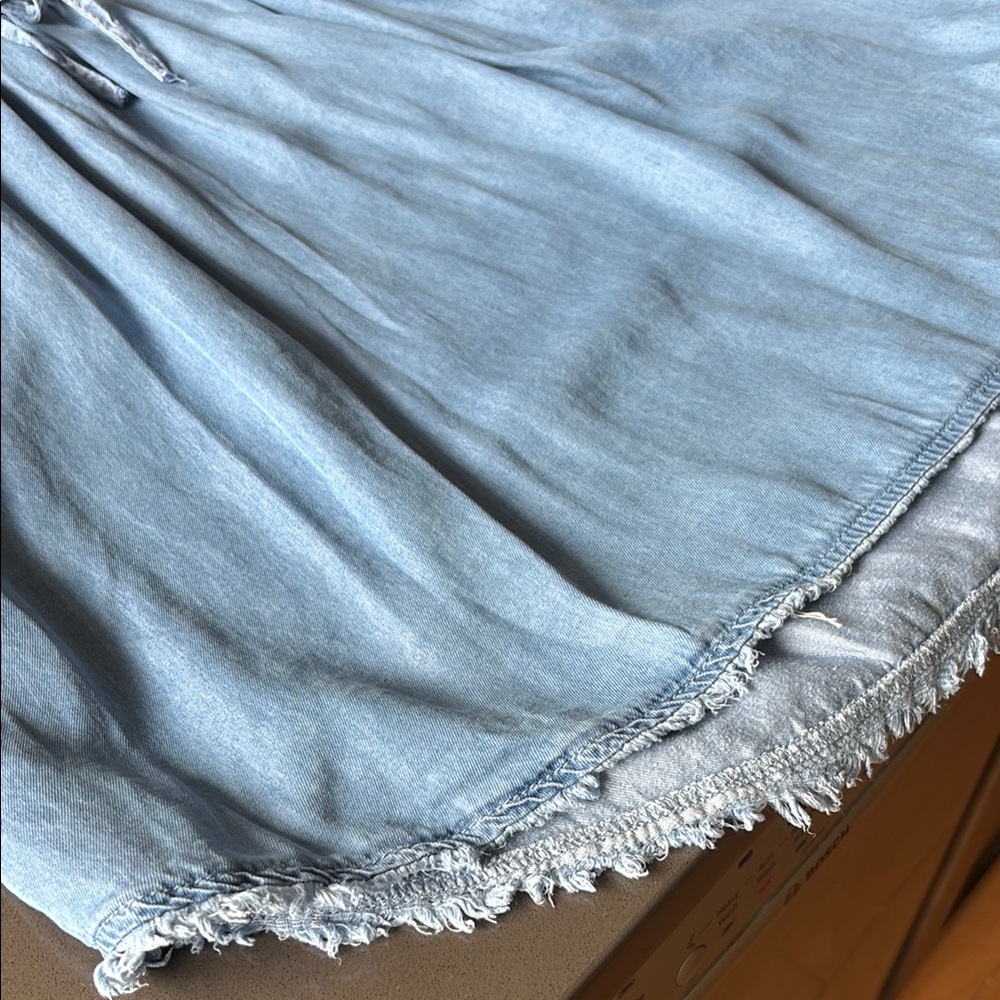 Dex Blue Tunic Midi Dress with Tie Front L - Picture 5 of 11